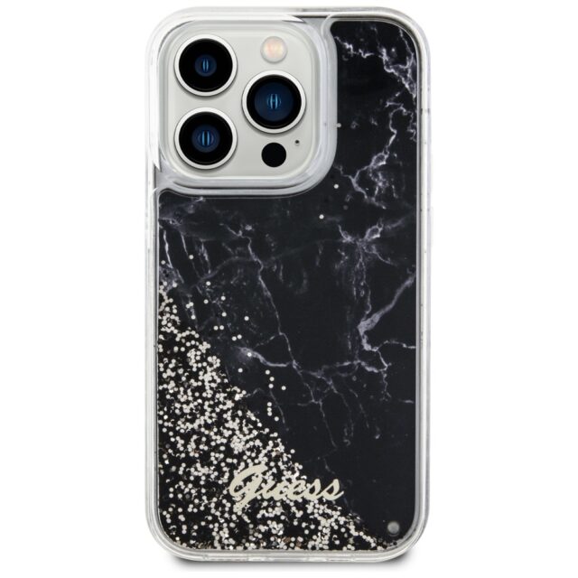 Guess GUHCP14LLCSGSGK iPhone 14 Pro 6.1" black hardcase Liquid Glitter Marble - imagine 3
