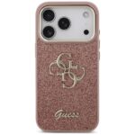 Guess Fixed Glitter Big 4G Metal Frame Case for iPhone 17 Pro Pink - imagine 3