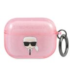 Karl Lagerfeld KLAPUKHGP AirPods Procover pink Glitter Karl`s Head