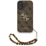 Guess 4G Strap 4G Classic Logo Case for iPhone 16 Brown