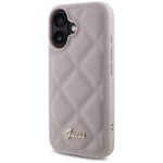 Guess GUHCP16SPSQSQSP iPhone 16 6.1" pink hardcase Quiled Metal Logo - imagine 2