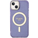 Guess GUHMP14MHCMCGU iPhone 14 Plus / 15 Plus 6.7" purple hardcase Glitter Gold MagSafe - imagine 3