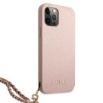 Guess GUHCP12LSASGPI iPhone 12 Pro Max 6,7" pink hardcase Saffiano Chain - imagine 4