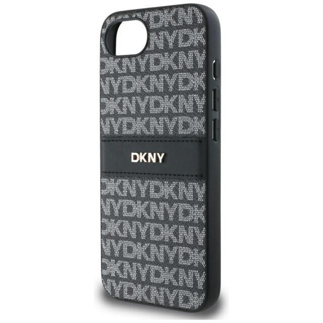 Case DKNY Repeat Texture Pattern with Tonal Stripe for iPhone 16e black - imagine 6