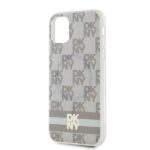DKNY DKHMN61HCPTSE iPhone 11 / Xr 6.1 inch beige hardcase IML Checkered Mono Pattern & Printed Strip - imagine 6