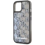 Case Karl Lagerfeld Liquide Glitter Monogram Gradient for iPhone 15 black - imagine 6