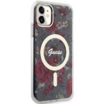 Guess GUHMN61HCFWSA iPhone 11 / Xr 6.1" khaki hardcase Flower MagSafe - imagine 4