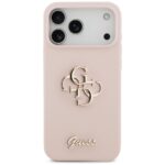 Guess Silicone Big 4G Script Case for iPhone 17 Pro Max Pink - imagine 3