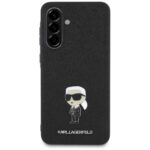 Case Karl Lagerfeld Fixed Glitter Ikonik Logo Metal Pin for Samsung Galaxy A36 black - imagine 2