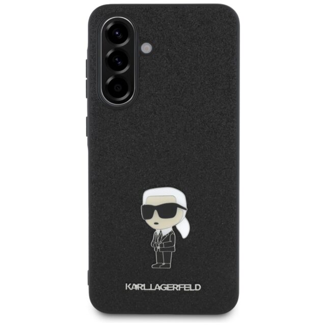 Case Karl Lagerfeld Fixed Glitter Ikonik Logo Metal Pin for Samsung Galaxy A36 black - imagine 2