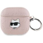 Karl Lagerfeld Monogram Choupette Head Case for AirPods 4 Pink