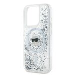 Karl Lagerfeld KLHMP15LLGKISGH iPhone15 Pro 6.1" hardcase transparent Liquid Glitter Karl Head Magsa - imagine 6