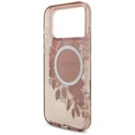 Guess IML Flowers Pearl Strap MagSafe Case for iPhone 17 Pro Max Pink - imagine 7
