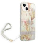 Guess GUOHCP14SHFLSU iPhone 14 / 15 / 13 6.1" purple hardcase Flower Strap - imagine 3