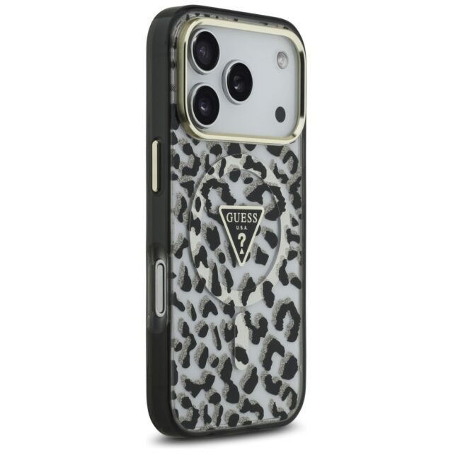 Guess Leopard Glitter MagSafe Case for iPhone 17 Pro Max Black - imagine 4
