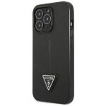 Guess GUHCP14XPSATLK iPhone 14 Pro Max 6,7" black hardcase SaffianoTriangle Logo - imagine 2