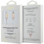 Guess GULMARG USB-C cable -Lightning 1.5m Fast Charging light gold Embossed Logo - imagine 2