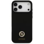 Guess Silicone Logo Strass 4G MagSafe Case for iPhone 17 Pro Max Black - imagine 3