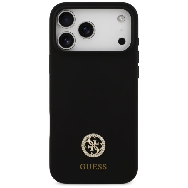 Guess Silicone Logo Strass 4G MagSafe Case for iPhone 17 Pro Max Black - imagine 3