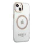 Guess GUHMP13MHTRMD iPhone 13 / 14 / 15 6.1" gold hard case Metal Outline Magsafe - imagine 4