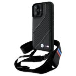 BMW BMHCP16M23PSCCK iPhone 16 Plus 6.7" black hardcase M Edition Carbon Stripe & Strap