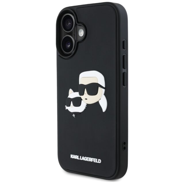 Case Karl Lagerfeld HC 3D Rubber Double Heads for iPhone 16 black - imagine 2