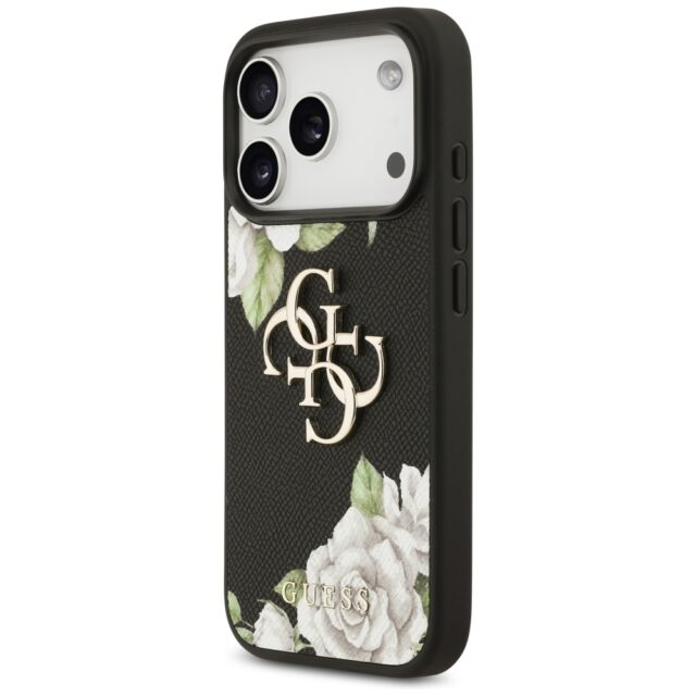 Case Guess Grained Roses & Big 4G Logo for iPhone 17 Pro black - imagine 2