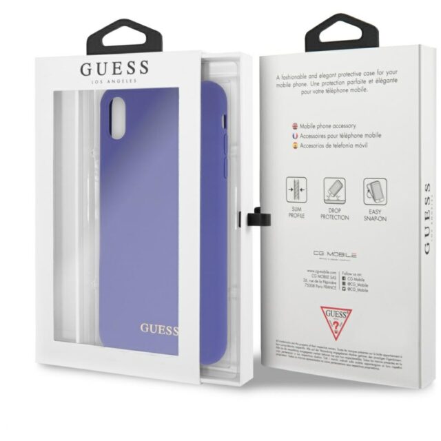Guess GUHCI65LSGLUV iPhone Xs Max purple hard case Silicone - imagine 7