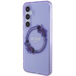Guess GUHMS24SHFWFCU S24 S921 purple hardcase IML Flowers Wreath MagSafe - imagine 2