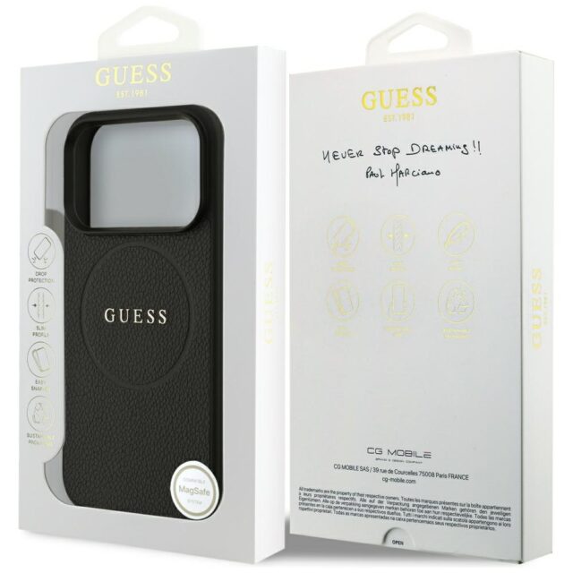 Guess Grained Ring MagSafe case for iPhone 17 Pro black - imagine 8