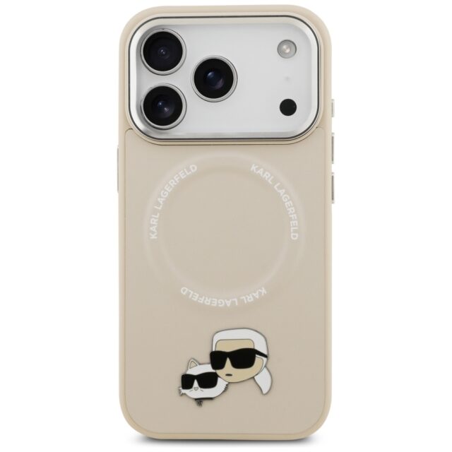 Karl Lagerfeld Karl & Choupette Pins MagSafe Case for iPhone 17 Pro Max Beige - imagine 3