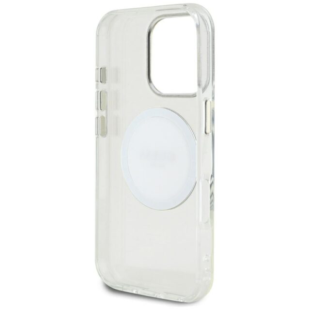 Case Guess IML Metal Colored Circle Classic Logo MagSafe for iPhone 16 Pro Max white - imagine 7