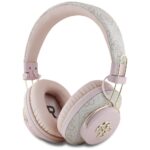 Headphones Guess Bluetooth ENC Metal 4G Logo pink