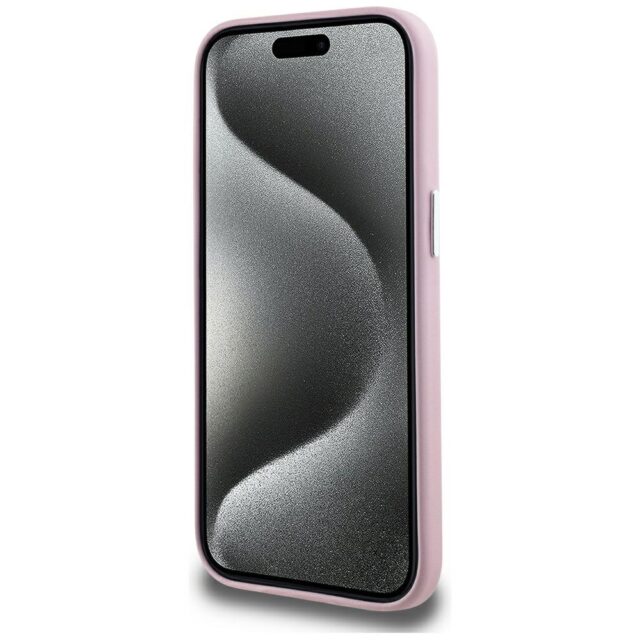 Case Karl Lagerfeld FW Metal Plate MagSafe for iPhone 15 pink - imagine 5