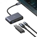 USAMS Adapter HUB 5in1 USB 2.0/USB 3.0/USB-C/TF/SD gray/dark gray SJ628HUB01 (US-SJ628)