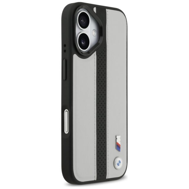 Case BMW M Perforated Stripe Logo MagSafe for iPhone 17 gray - imagine 4