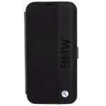 BMW BMBKP15X22RDPK iPhone 15 Pro Max 6.7" black bookcase Leather Textured & Stripe - imagine 3