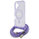 Guess GUHMP16SHCTSGNSU iPhone 16 6.1" purple hardcase Crossbody Cord Script MagSafe - imagine 5