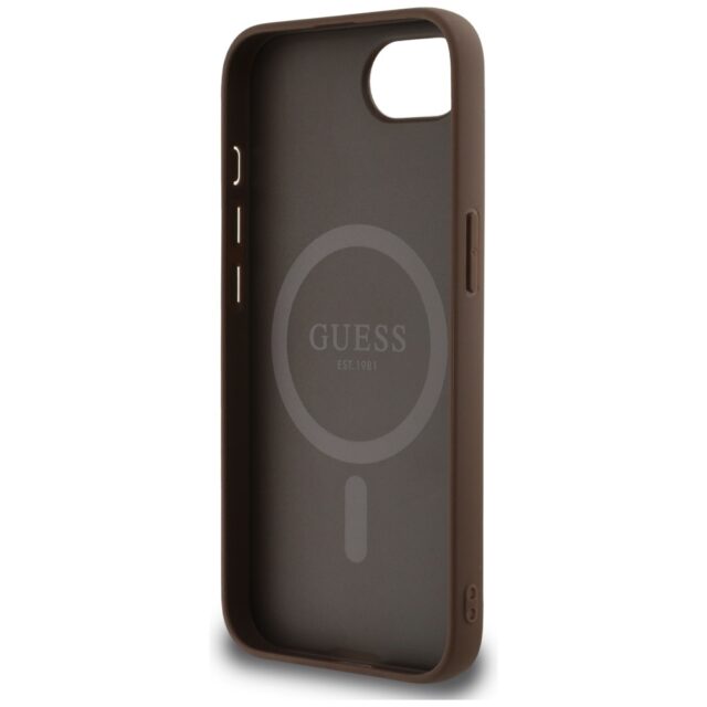 Case Guess 4G Circle Classic Logo MagSafe for iPhone 16e brown - imagine 7