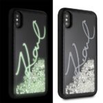 Karl Lagerfeld KLHCPXPH2IR iPhone X/Xs black Glitter Signature - Glow in the dark - imagine 5