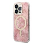 Guess Set GUBPP14LHJEACSP Case+Charger iPhone 14 Pro 6,1" pink hard case Jungle MagSafe - imagine 2