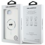 Case Karl Lagerfeld IML Metal Karl Head MagSafe for iPhone 16e white - imagine 8