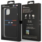 BMW BMHCP15S22SDTK iPhone 15 / 14 / 13 6.1" black hardcase M Silicone Tricolor Lines - imagine 8