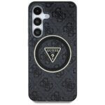 Case Guess 4G Glitter Triangle Buttons MagSafe for Samsung Galaxy S25 Plus black - imagine 3