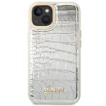 Guess GUHCP14MHGCRHS iPhone 14 Plus / 15 Plus 6.7" silver hardcase Croco Collection - imagine 3
