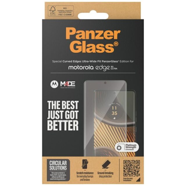 Tempered glass PanzerGlass Ultra-Wide Fit for Motorola Edge 50 Ultra - imagine 4