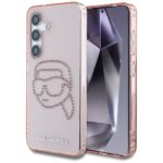 Case Karl Lagerfeld Rhinestones K. Head  Logo for Samsung Galaxy S25 pink
