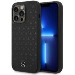 Mercedes MEHMP15XSIPBK iPhone 15 Pro Max 6.7" Black Hardcase Silicone Stars Pattern MagSafe