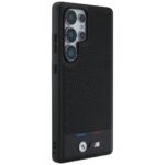 Case BMW Leather Tricolor Stripe MagSafe for Samsung Galaxy S25 Ultra black - imagine 4