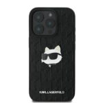 Karl Lagerfeld KLHCP16XPGKLCHPK iPhone 16 Pro Max 6.9" black hardcase Monogram Choupette Head - imagine 3